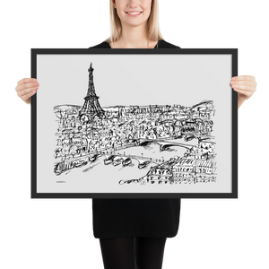 Paris - La Seine View - Framed matte paper poster