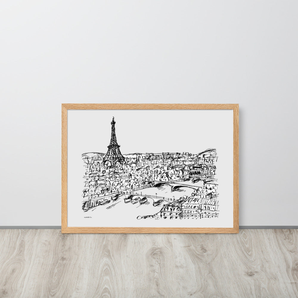 Paris - La Seine View - Framed matte paper poster