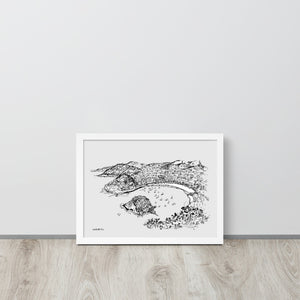 San Sebastian, Donostia – Panoramaaussicht – Gerahmtes Poster aus mattem Papier