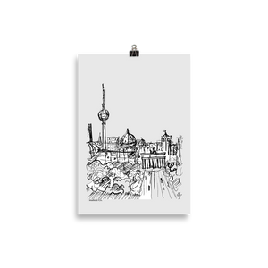 Berlin Ansicht Brandenburgertor - Zeichnung Poster