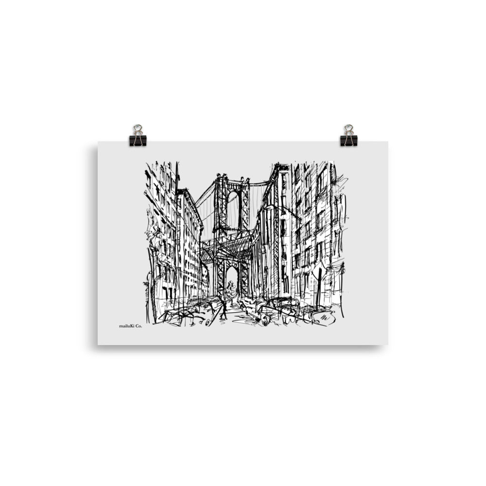 New York City - Brooklyn - Dumbo-Zeichnungsposter