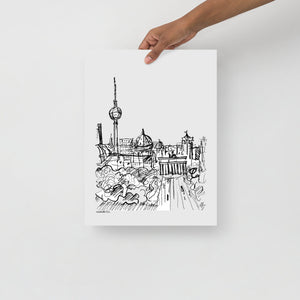 Berlin Ansicht Brandenburgertor - Zeichnung Poster