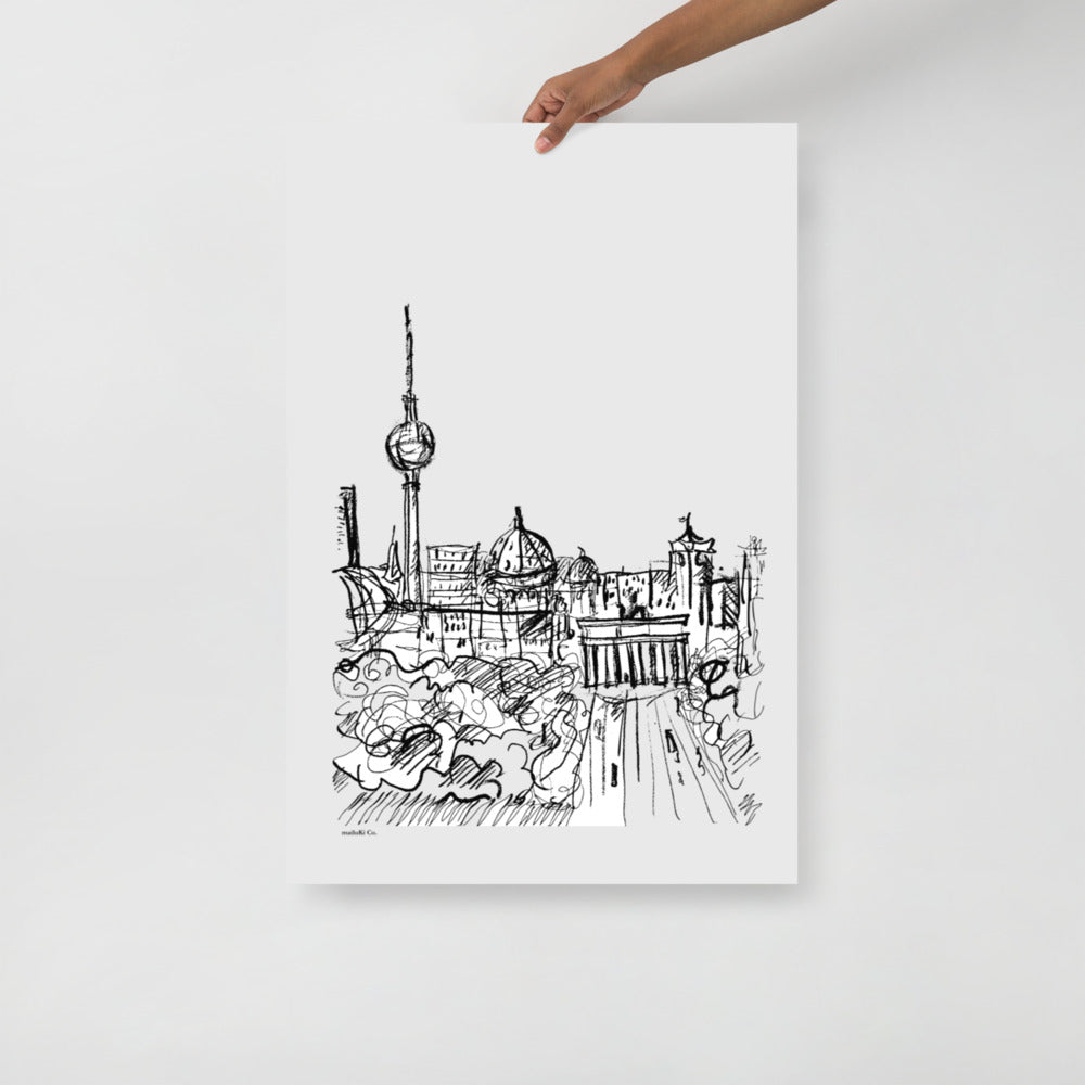 Berlin View Brandenburgertor - Drawing Poster